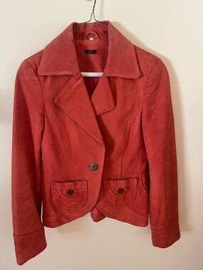 Women's CORAL Suede Single-Button Notch Collar Blazer